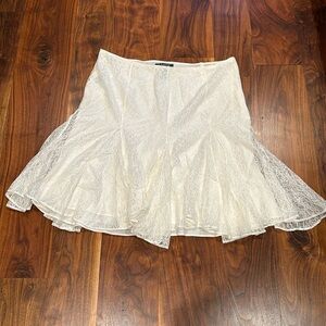 Lauren Ralph Lauren Off White Lace Lined Skirt Size 12